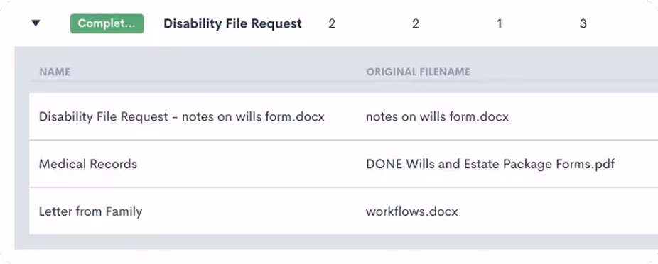 File request queue for paralegal document collection