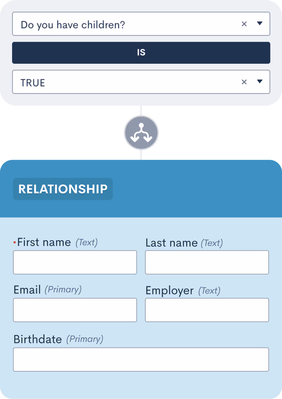 Smart intake chatbot with conditional logic and dynamic fields